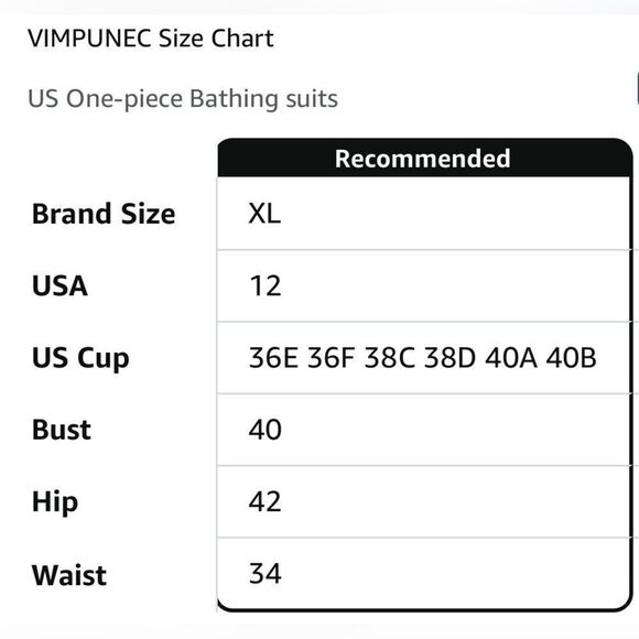 VIMPUNEC One Piece Tummy Control High Waisted Cut Out Swimwear XL - Picture 9 of 9